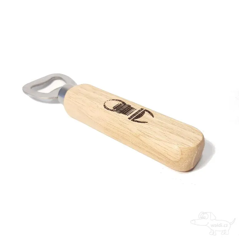 Otvírák pivní ruční se jménem malý hranatý 10x4x2cm