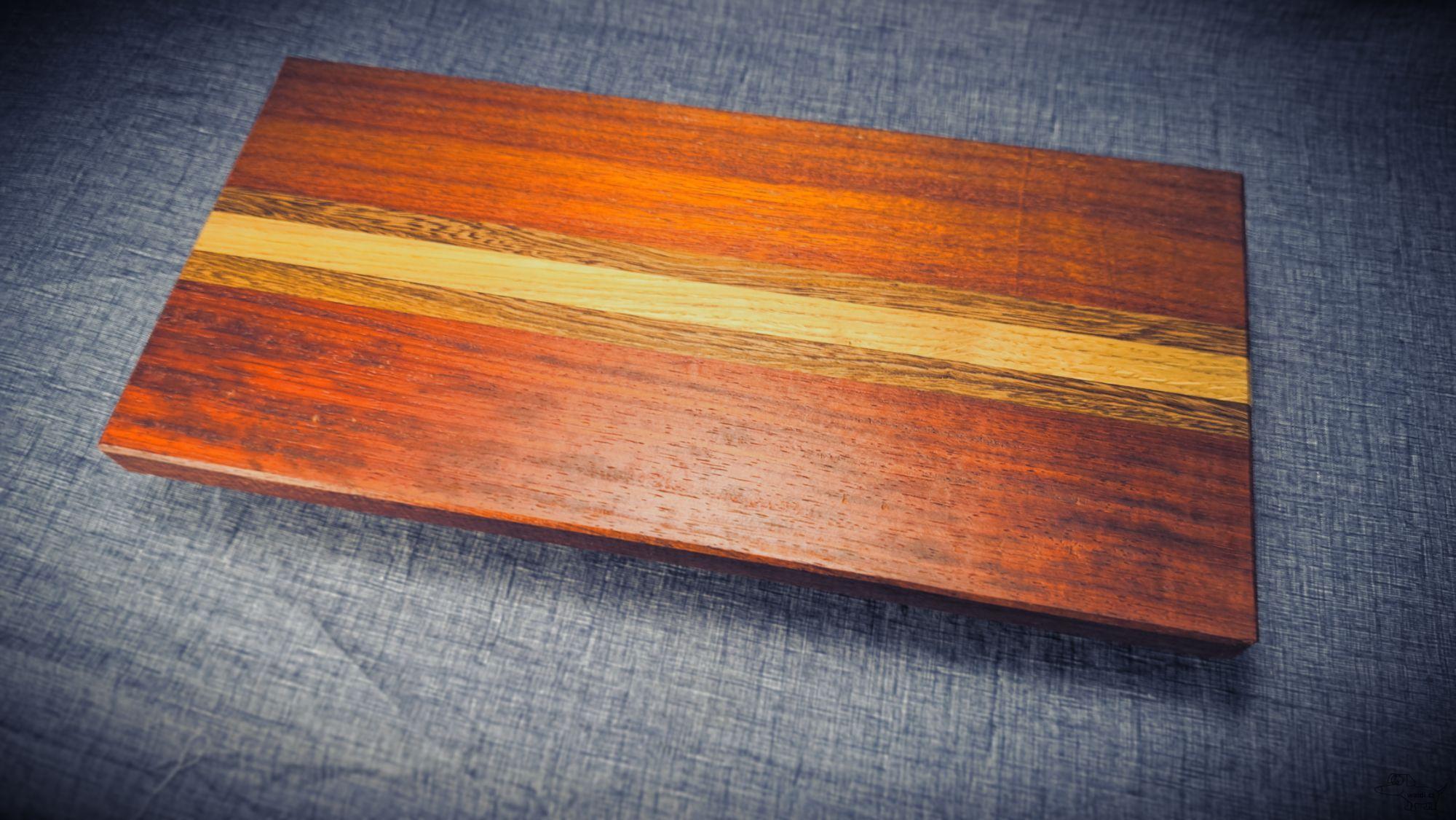 Prkénko - podélné (edge grain) wenge padouk jasan 42x20xcm