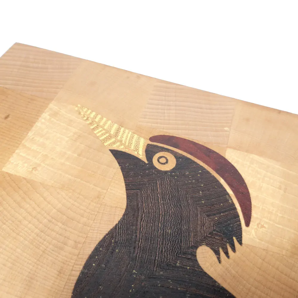 Prkénko datel - příčně skládané (inlaid end grain) buk padouk a wenge 32x24x4 cm