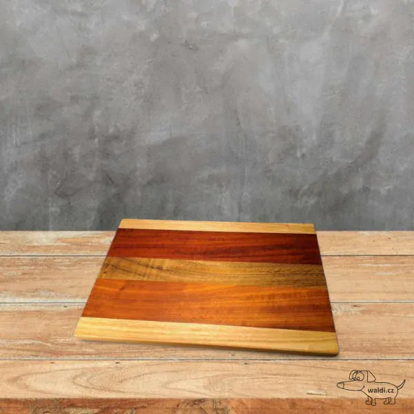 Prkénko - podélné (edge grain) jasan padouk saman 40x27cm