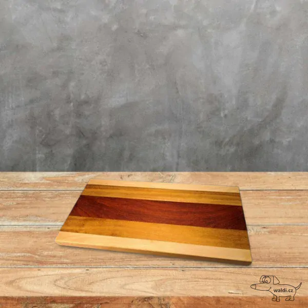 Prkénko - podélné (edge grain) buk saman padouk 43x23cm