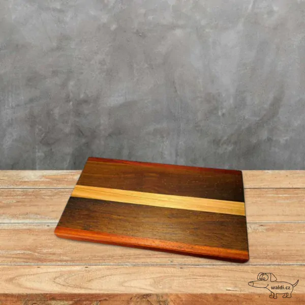 Prkénko - podélné (edge grain) wenge padouk jasan 37x21cm