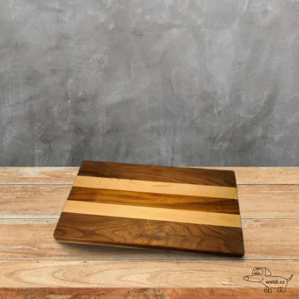 Prkénko - podélné (edge grain) saman ořech buk 37x21xcm