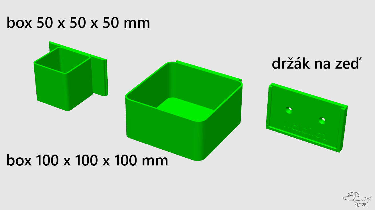 Box do držáku 50 x 50 x 50 mm