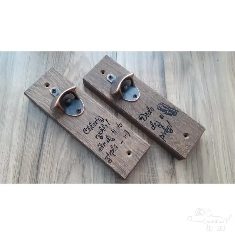 Otvírák pivní nástěnný - vlastní obrázek - wenge 25x8x3cm