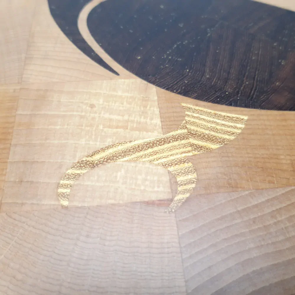 Prkénko datel - příčně skládané (inlaid end grain) buk padouk a wenge 32x24x4 cm