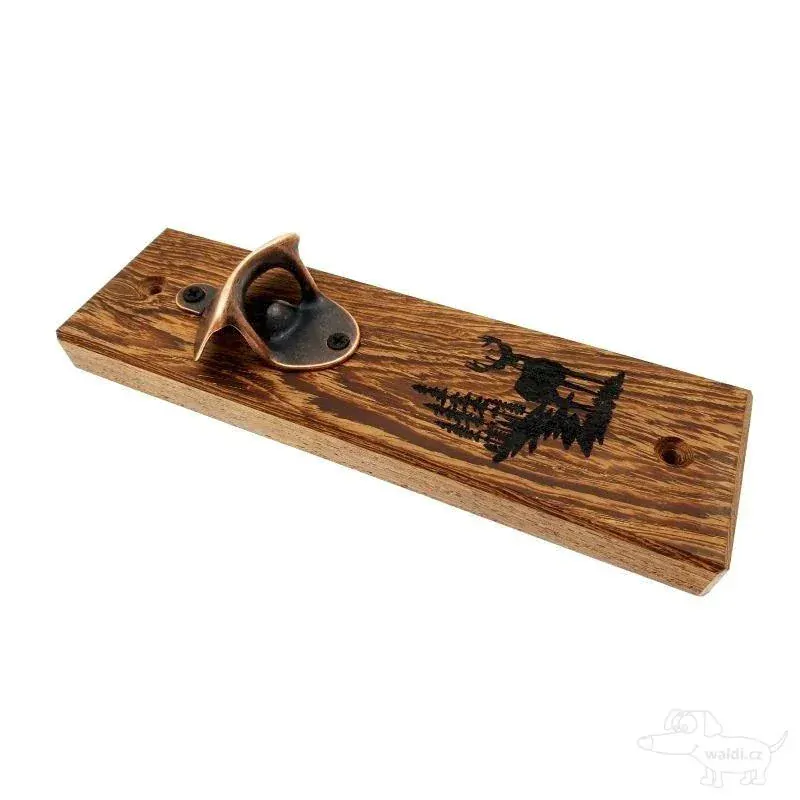 Otvírák pivní nástěnný - vlastní obrázek - wenge 25x8x3cm