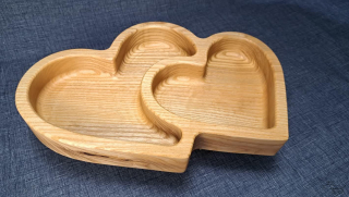 Miska dvojsrdce - jasan 30 x 23 x 5 cm