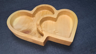 Miska dvojsrdce - borovice 30 x 23 x 5 cm